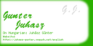 gunter juhasz business card